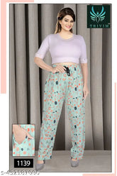 Soft cotton cargo PJYAMA for girls and ladies with side pocket - ideal for nightwear, exercise, jogging, and yoga. Indian-made, size 38-54 inches